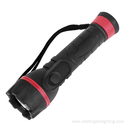 Outdoor Waterproof LED Rubber Plastic Emergency Flashlight